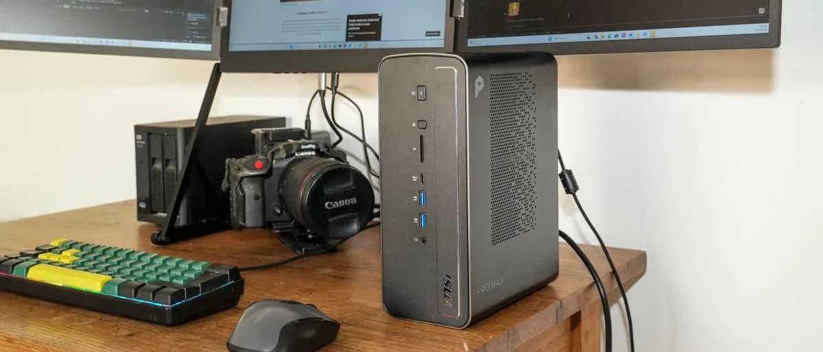 MSI Pro Max Edge AI+ mini PC front and rear port layout