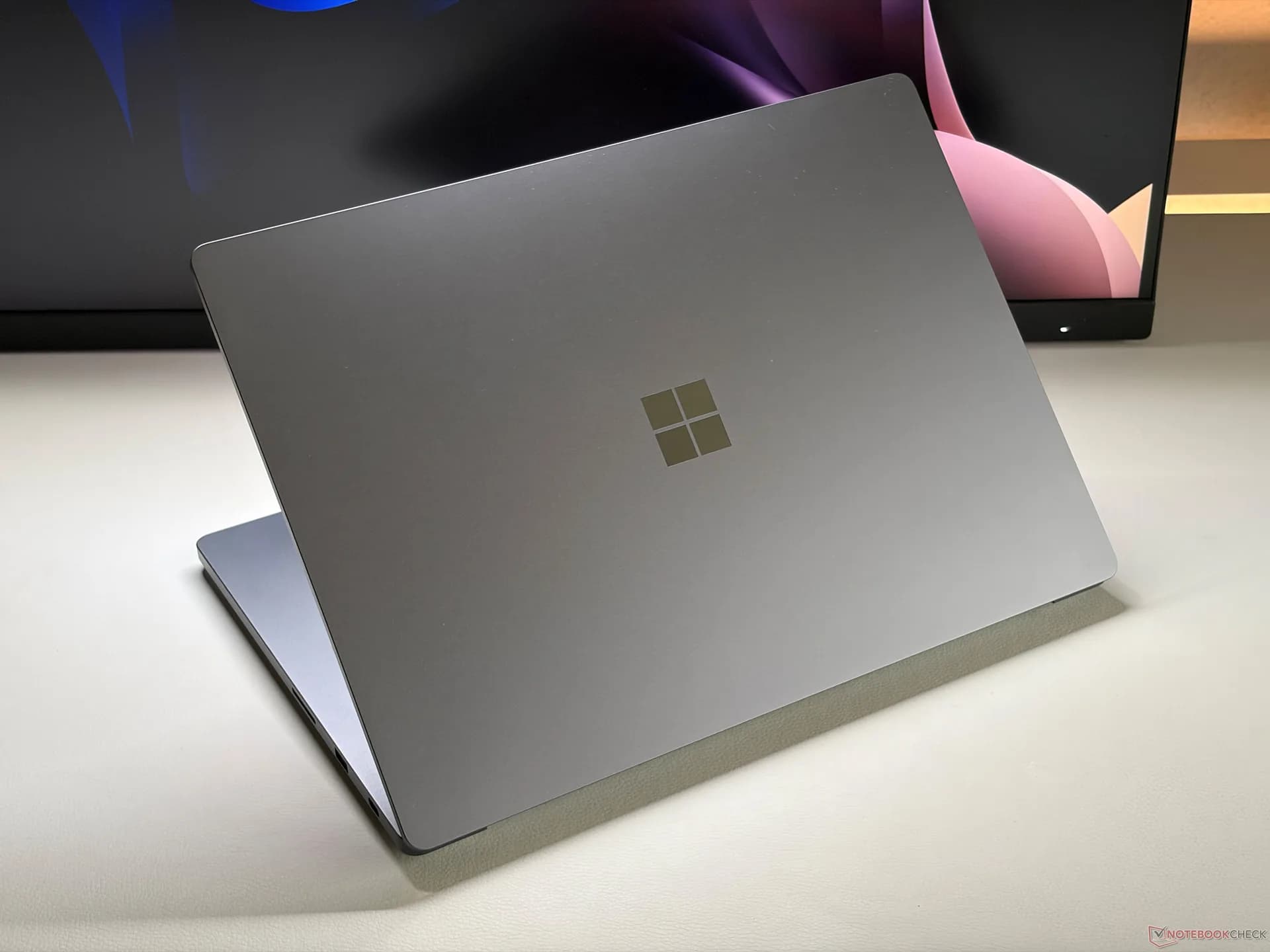 Microsoft Surface Laptop Ultra open on a desk showing its display and keyboard