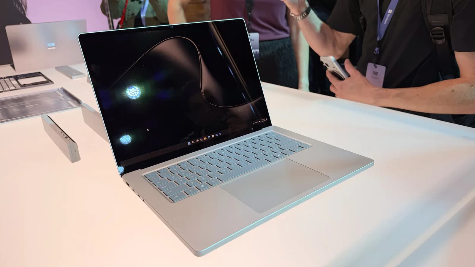 Surface Laptop Ultra front view showing slim bezels and aluminum chassis