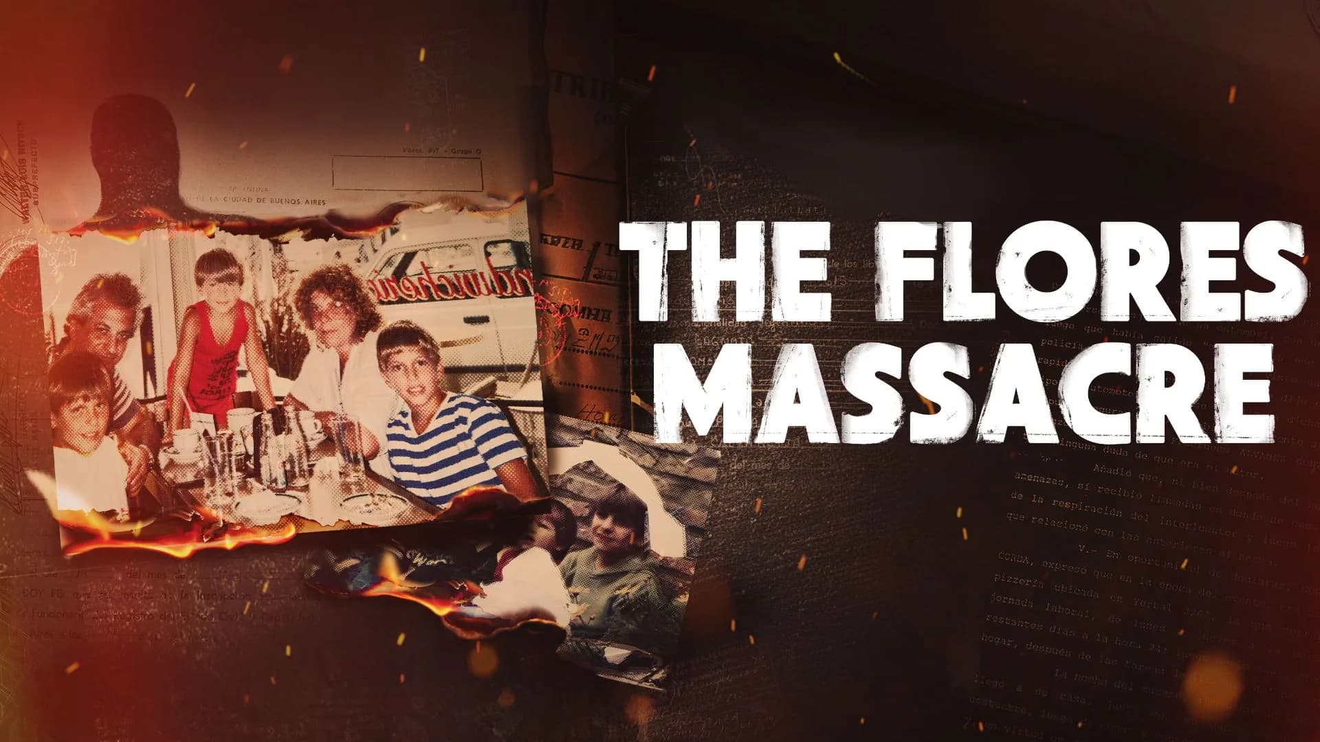 Promotional image for the true crime docuseries The Flores Massacre on HBO Max