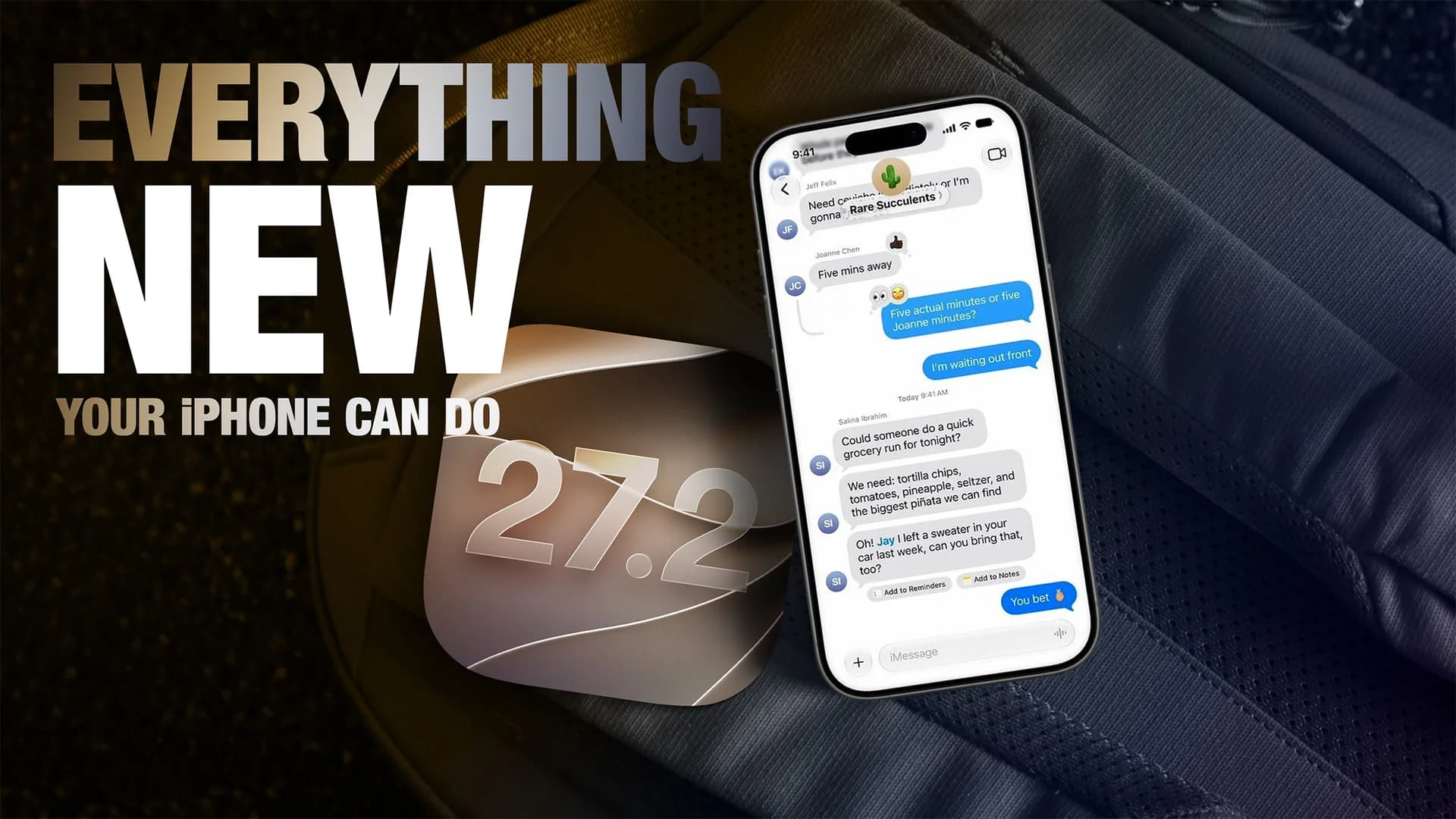 iPhone screen showing the iOS 27.2 software update screen with Siri and Messages icons visible