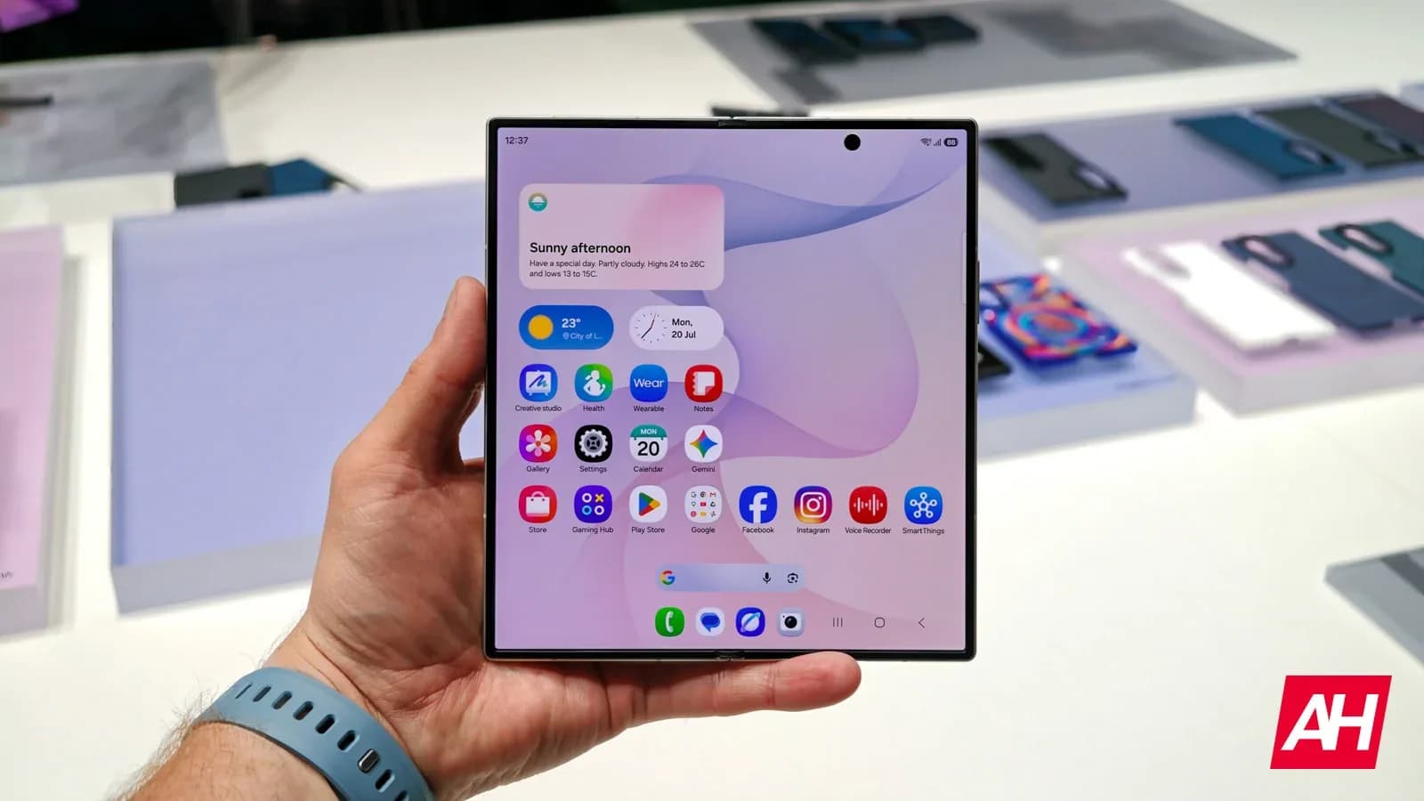 Samsung Galaxy Z Fold 8 Ultra shown closed and open, next to a shield icon