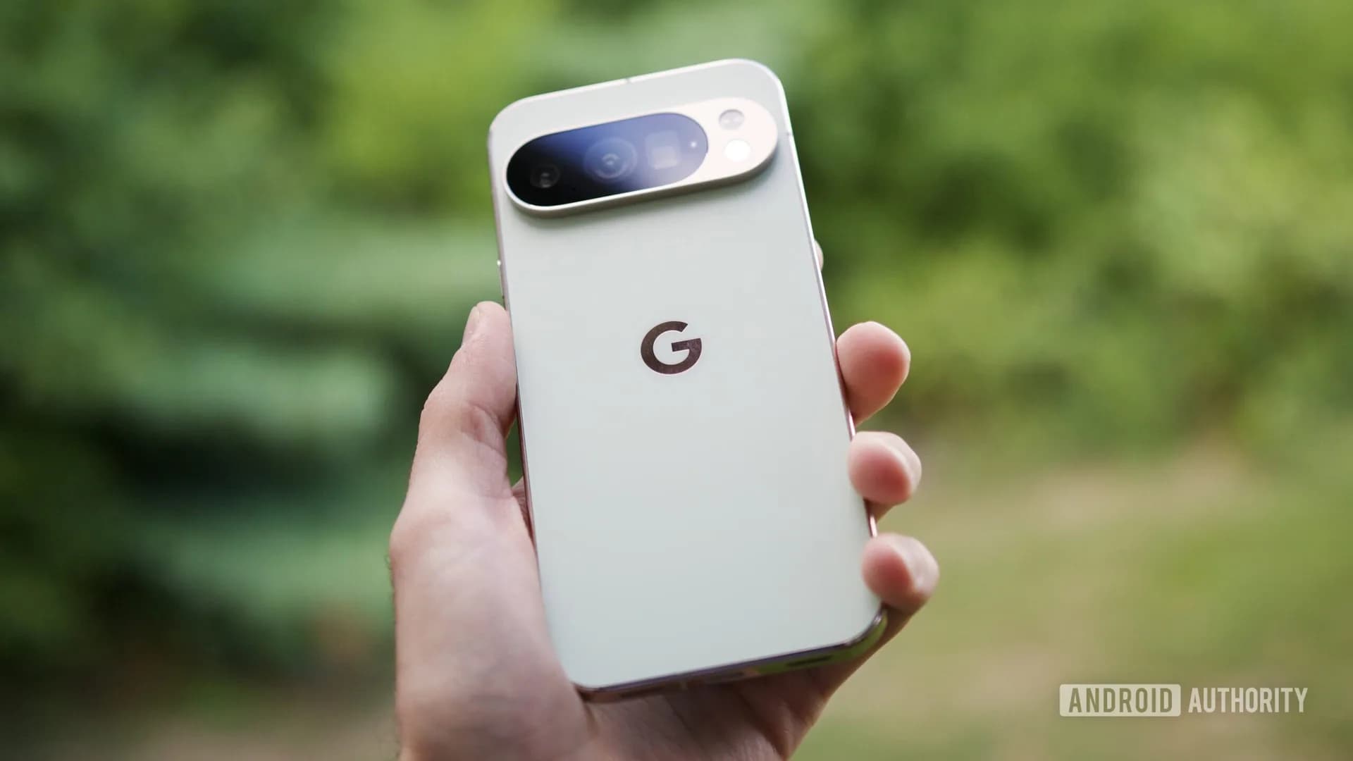 Close up of a Google Pixel smartphone display showing the Android home screen.