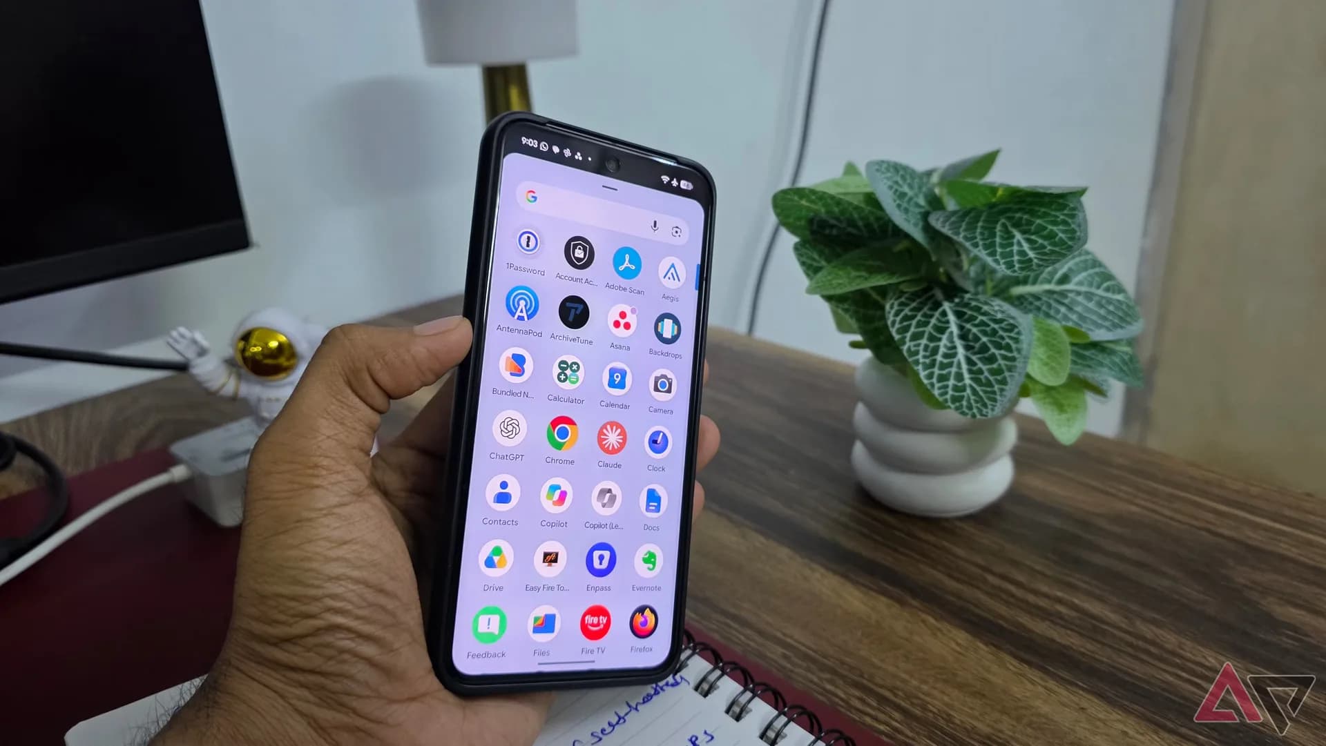 An Android smartphone displaying alternative open-source productivity applications on its home screen