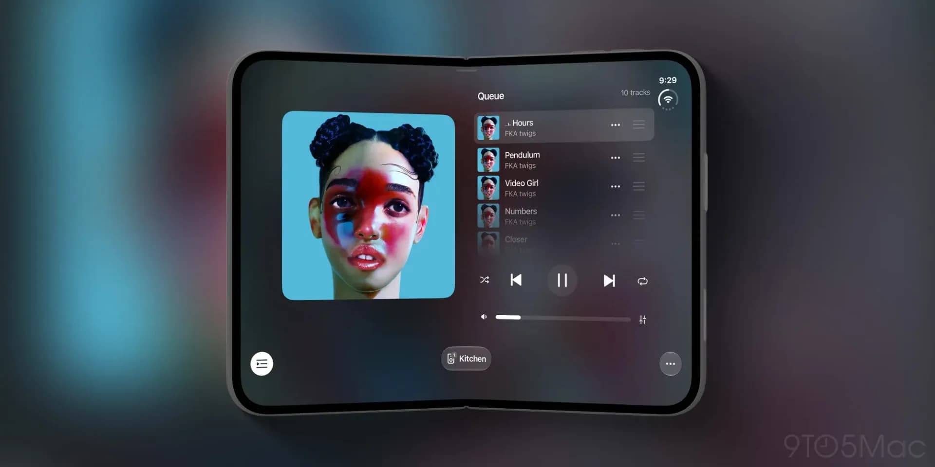 Sonos app interface shown on a smartphone screen alongside a Sonos speaker
