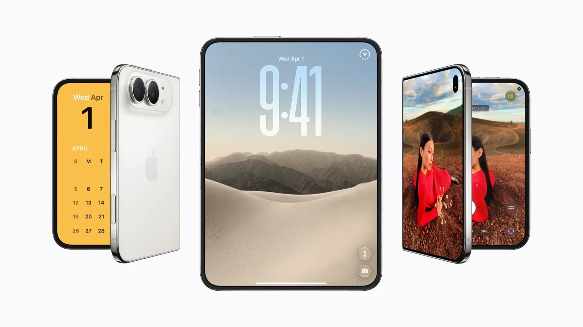 iPhone Duo running Contacts app in split view: list on left, contact detail on right, vertical dock visible on right edge