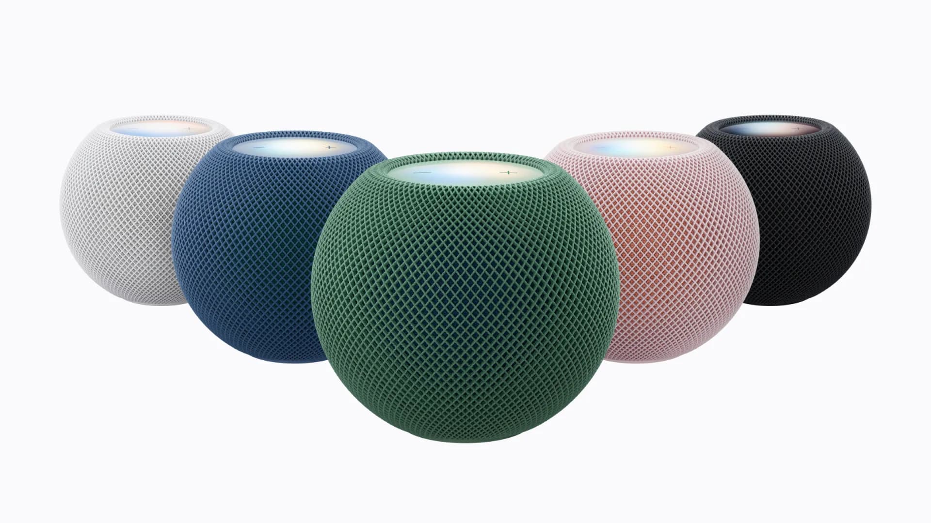 Apple HomePod mini 2 smart speaker shown in pink against a neutral surface