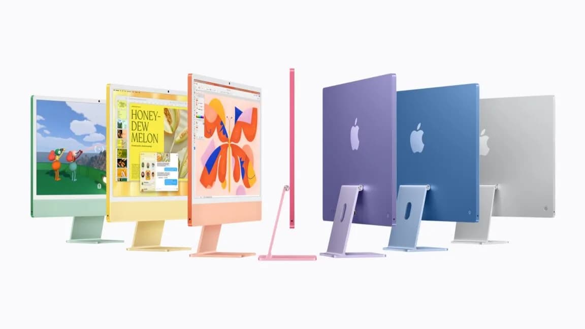 Apple's refreshed 14-inch MacBook Pro and iMac shown side by side with M6 chip branding