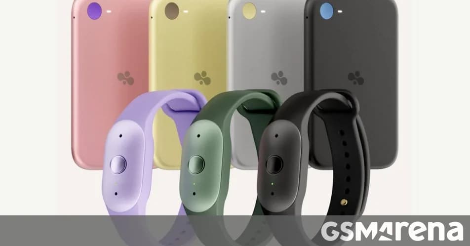Amazon's Bee Frontier wristband and Bee Eclipse phone attachment shown together in their launch colors