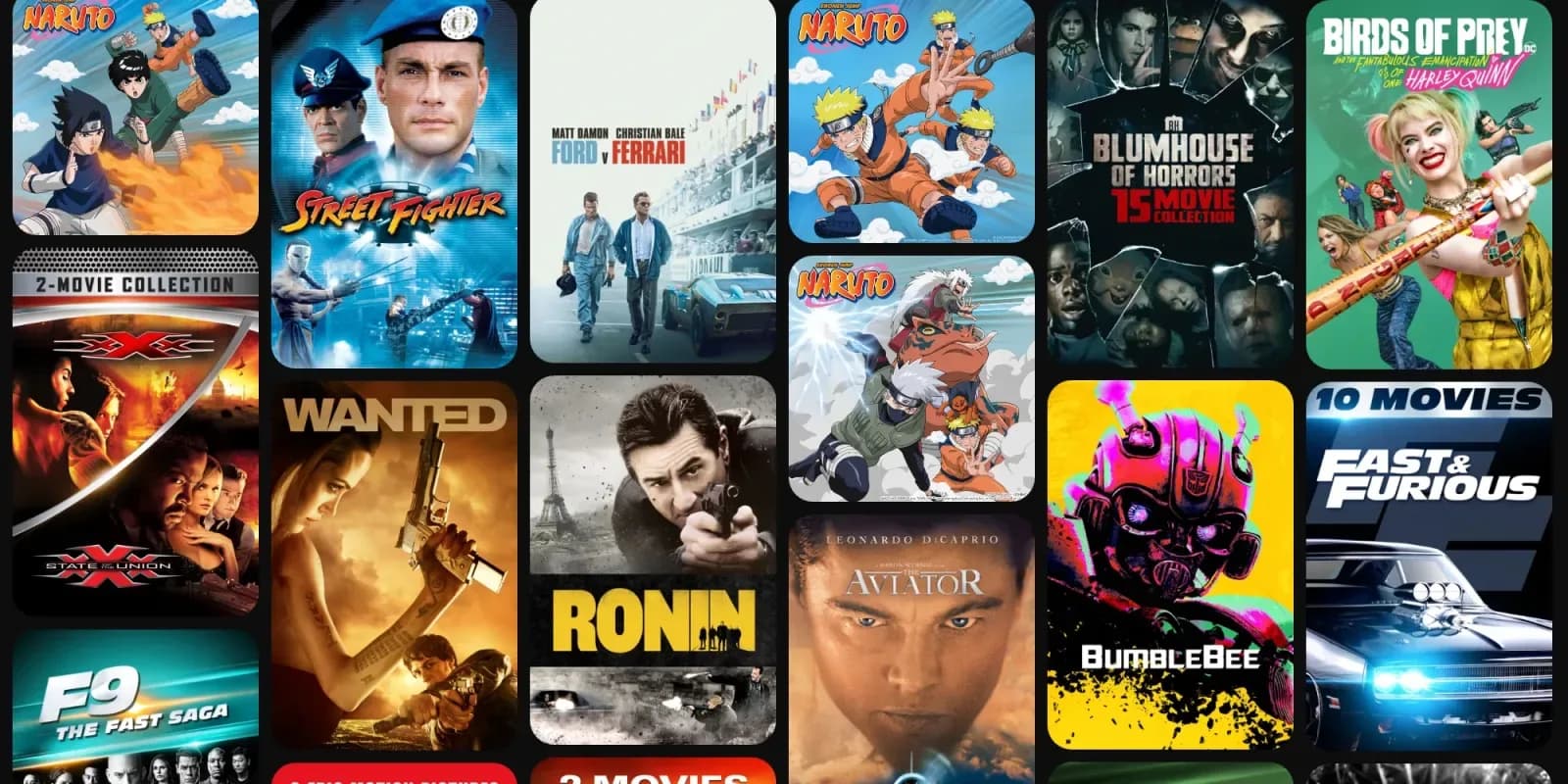 Apple TV app interface showing a grid of discounted movie and TV titles available for digital purchase
