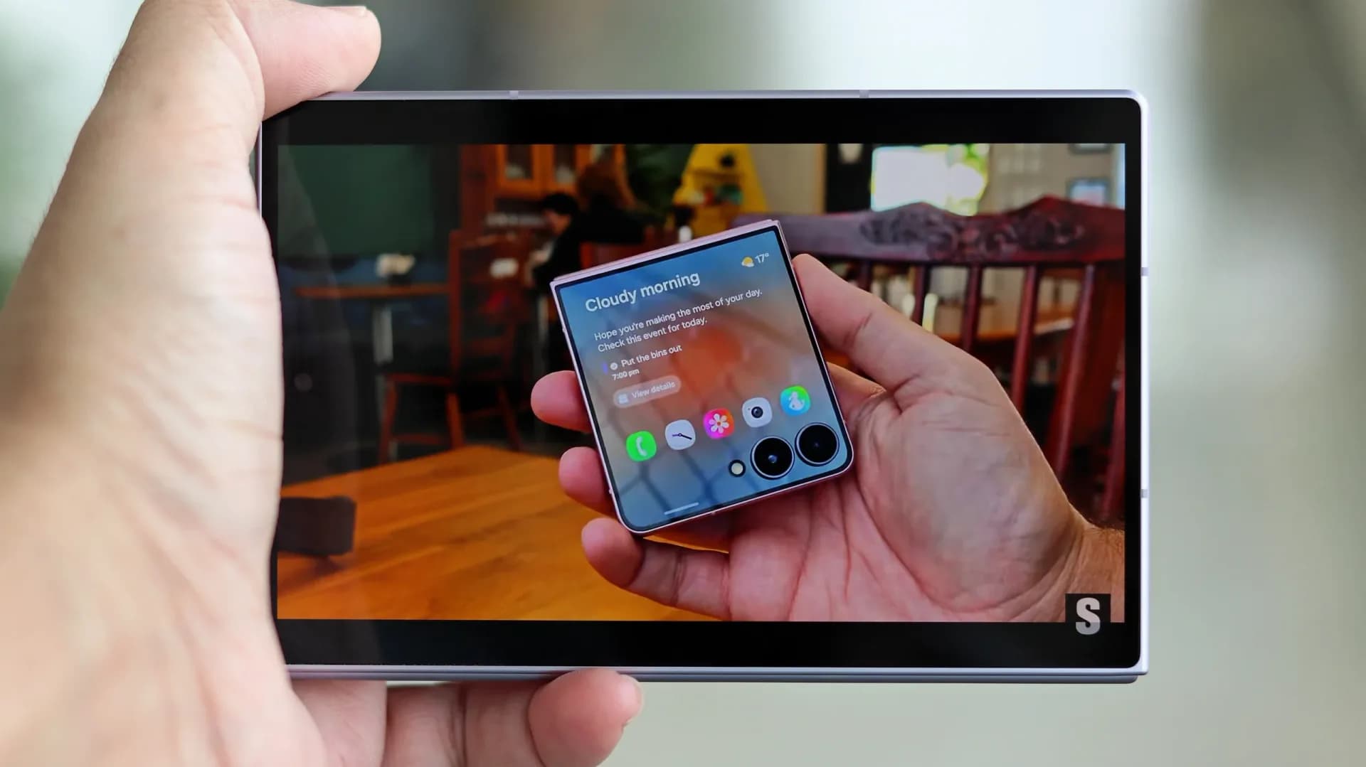 Side-by-side render of Galaxy Z Fold 8 (symmetrical cover screen) and iPhone Duo (asymmetrical cover screen)
