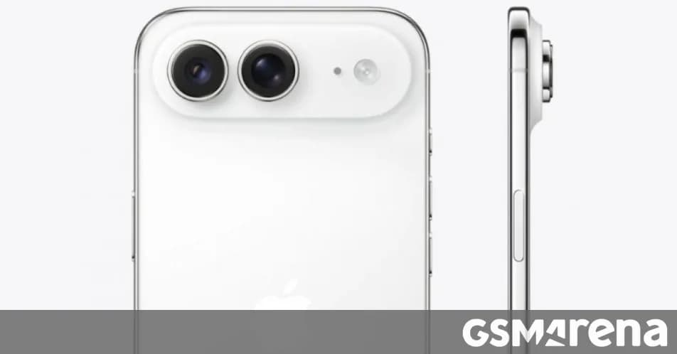 Render of a thin Apple iPhone Air style smartphone against a plain background