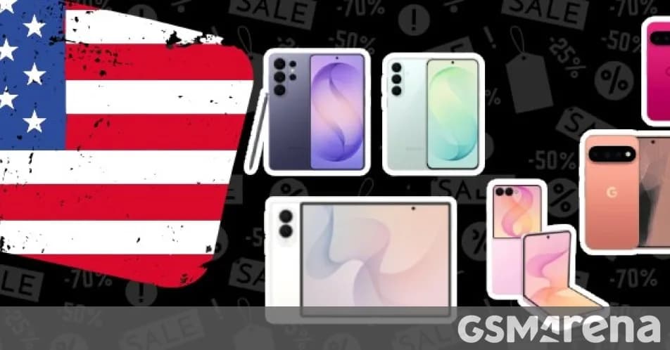 Samsung Galaxy and Google Pixel smartphones arranged side by side on a neutral surface.