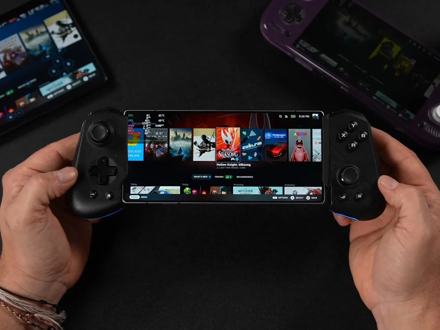 Nubia RedMagic gaming smartphone running a PC game via SteamOS emulation software