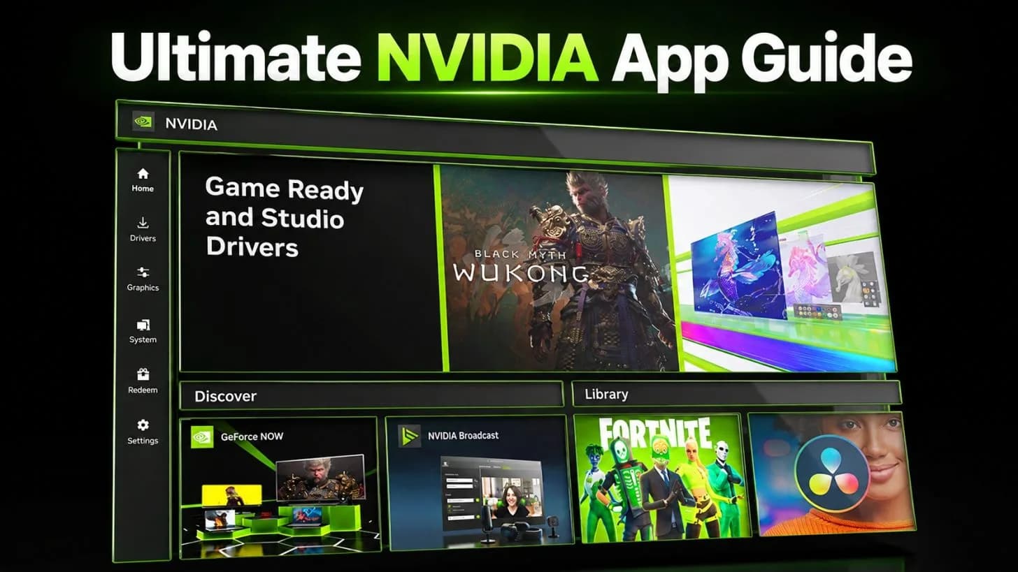 Nvidia App graphics settings interface displayed on a PC monitor showing driver options and display controls