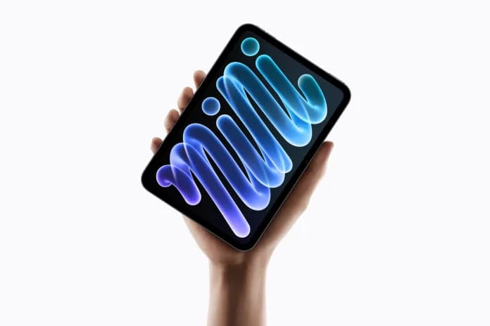 Apple's new iPad mini with OLED display shown in Midnight and Starlight colour options