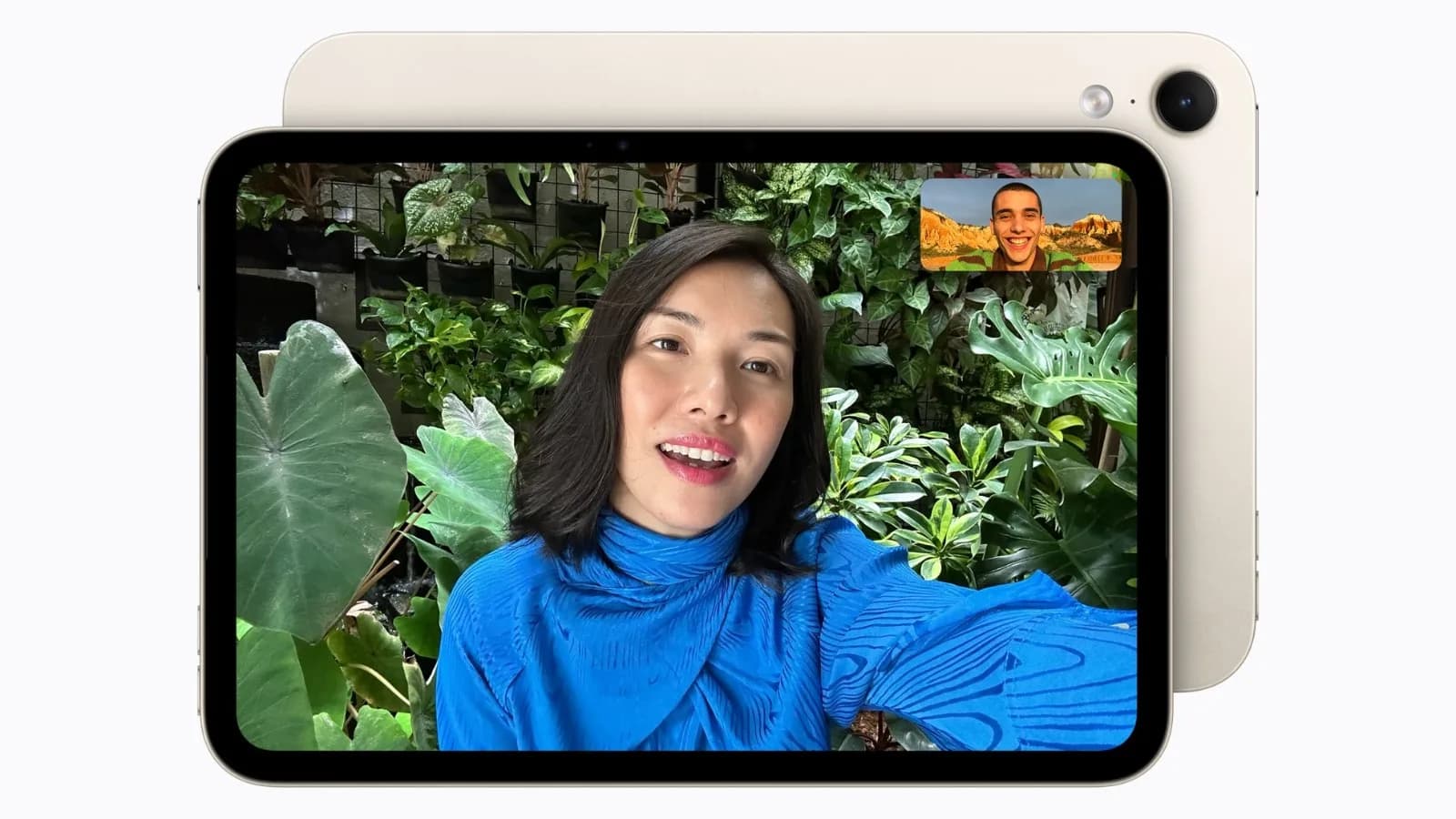Apple iPad Mini 2026 shown from the front with its OLED display, resting on a light background.