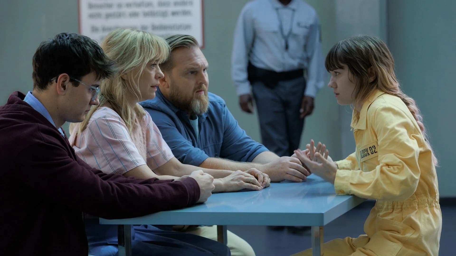 Promotional image for Where's Wanda season 2 showing the Klatt family in the town of Sundersheim