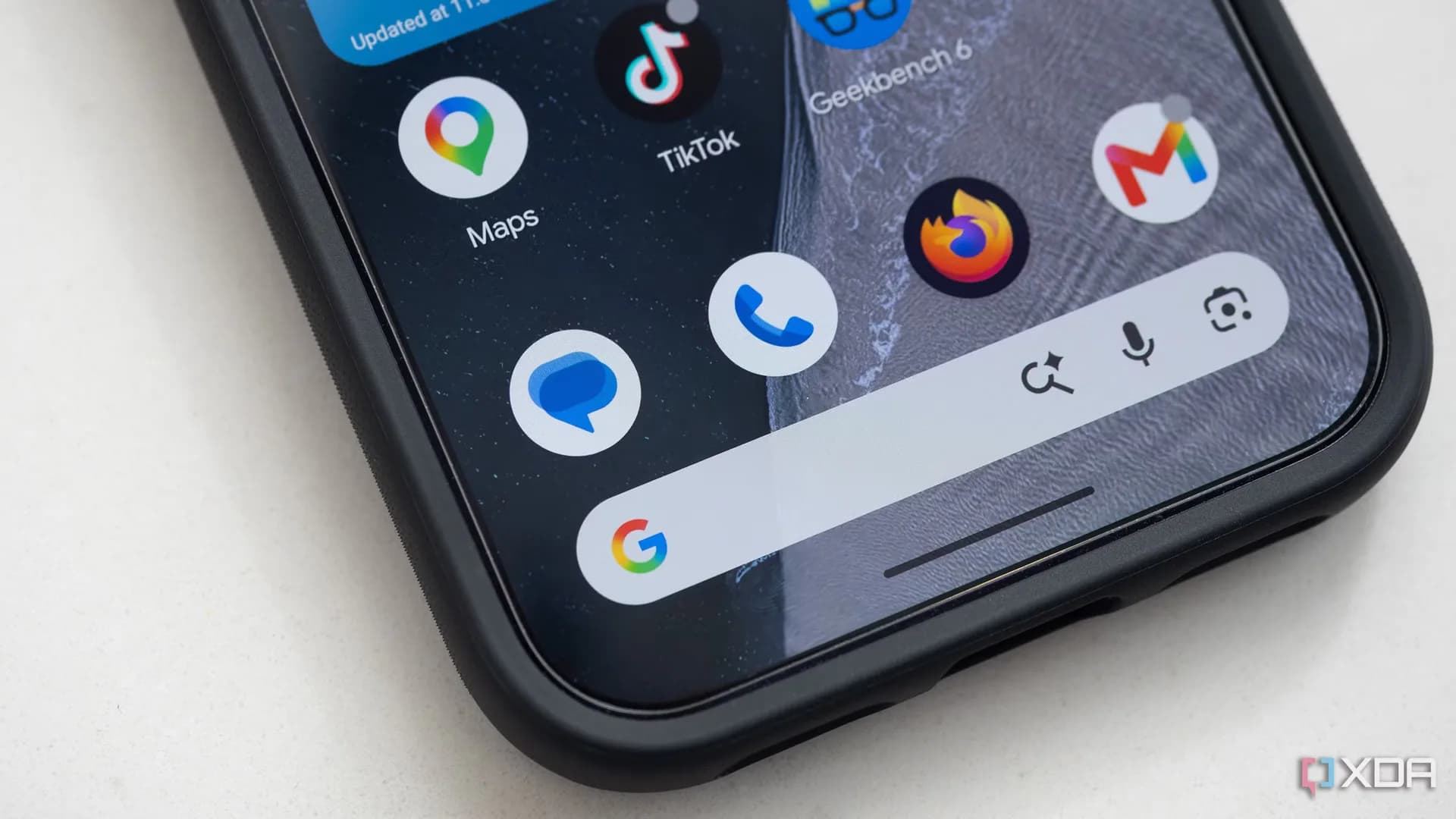Google Messages application logo displayed on an Android smartphone screen.