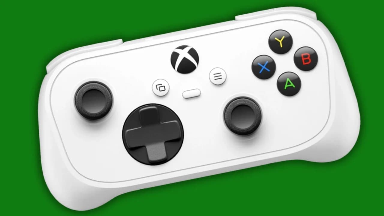 Xbox Nano Controller shown next to a standard Xbox Series X controller, highlighting size difference