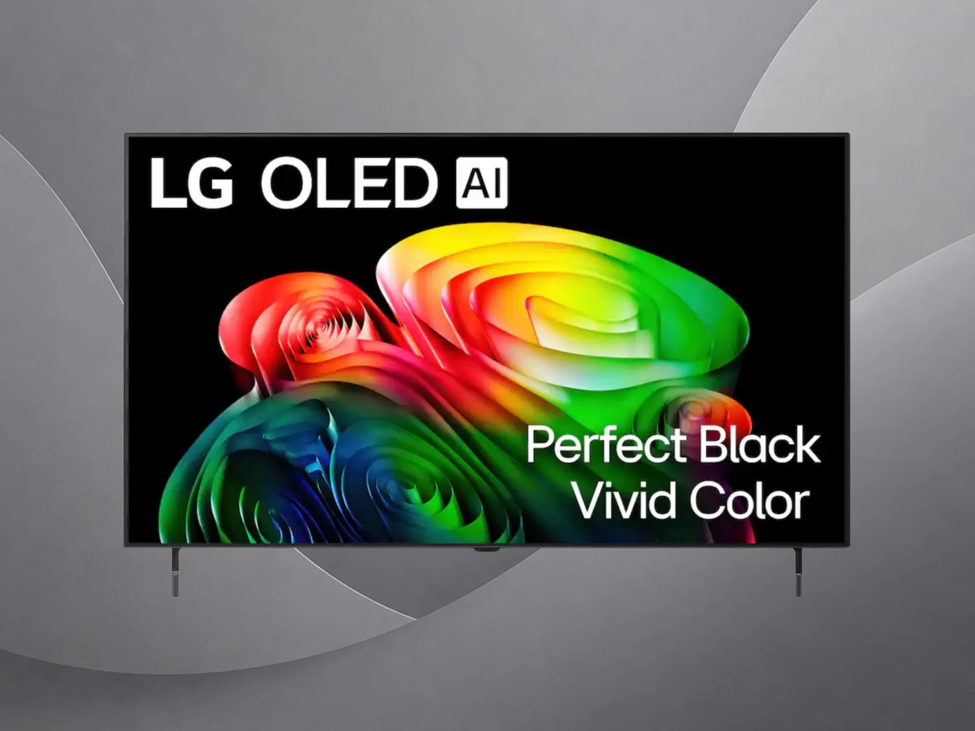 A 48-inch LG B6 OLED TV displaying a vivid HDR scene on a desk setup