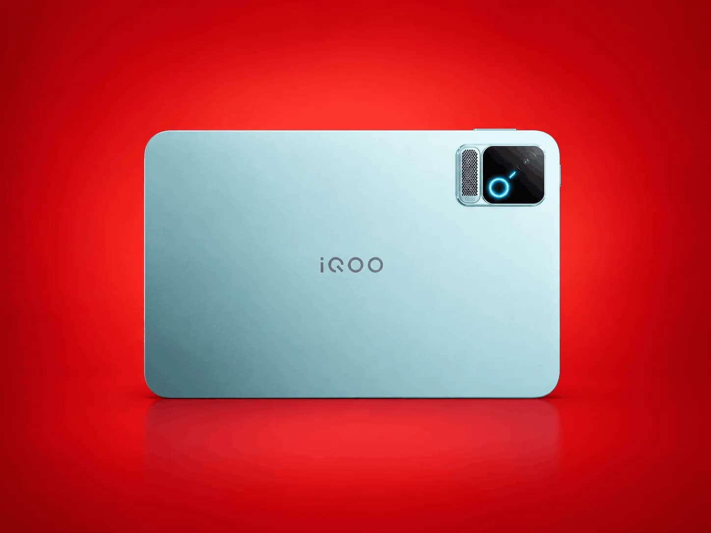 The iQOO Pad Pro compact gaming tablet shown in Ice Blade Blue with an 8.8-inch display.