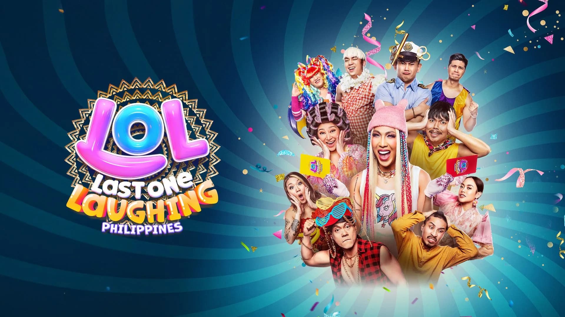 Promotional image for LOL: Last One Laughing Philippines season 2 featuring host Vice Ganda and the comedian cast.