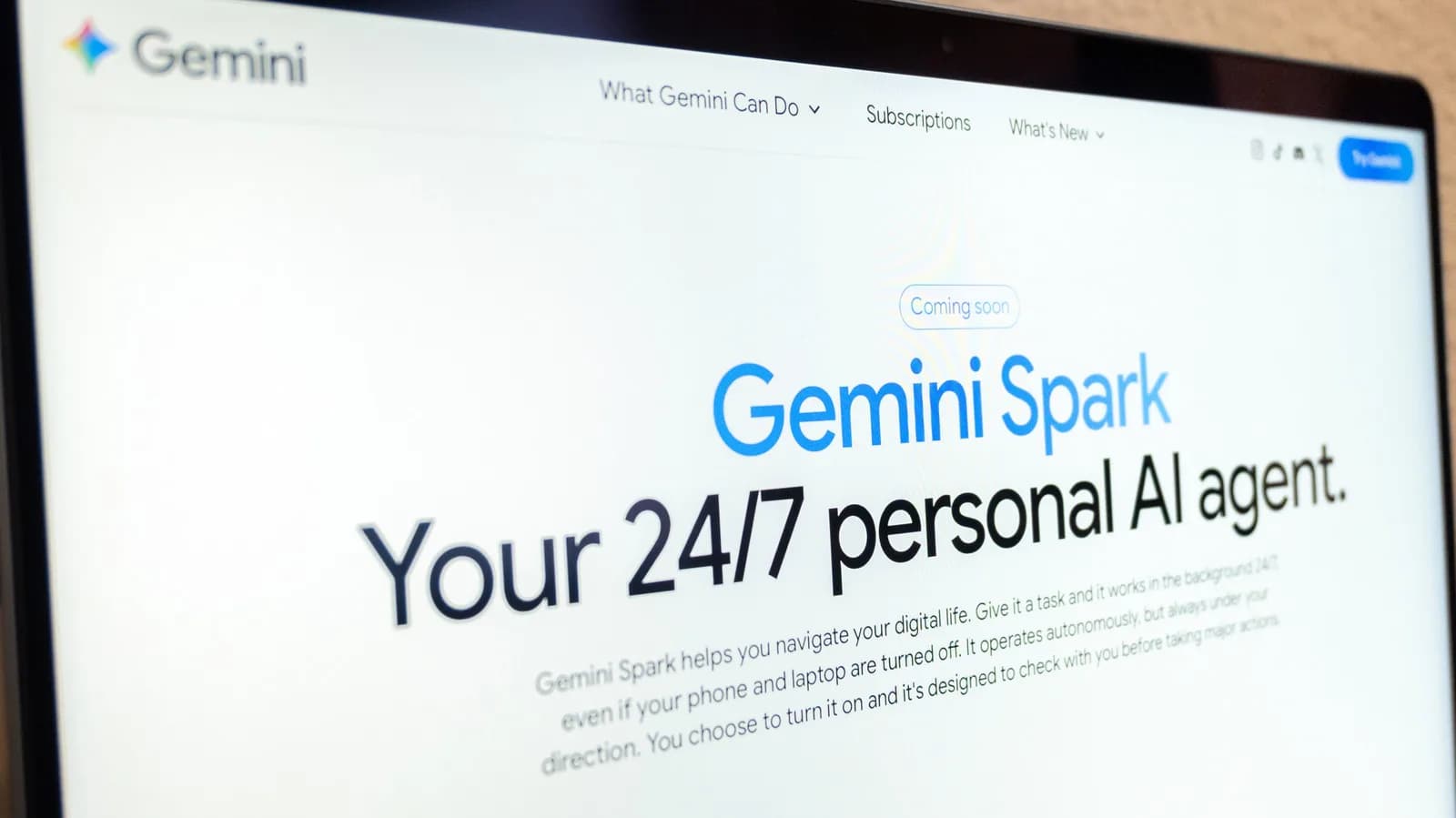 Google Gemini logo and Workspace automation interface shown on a computer screen