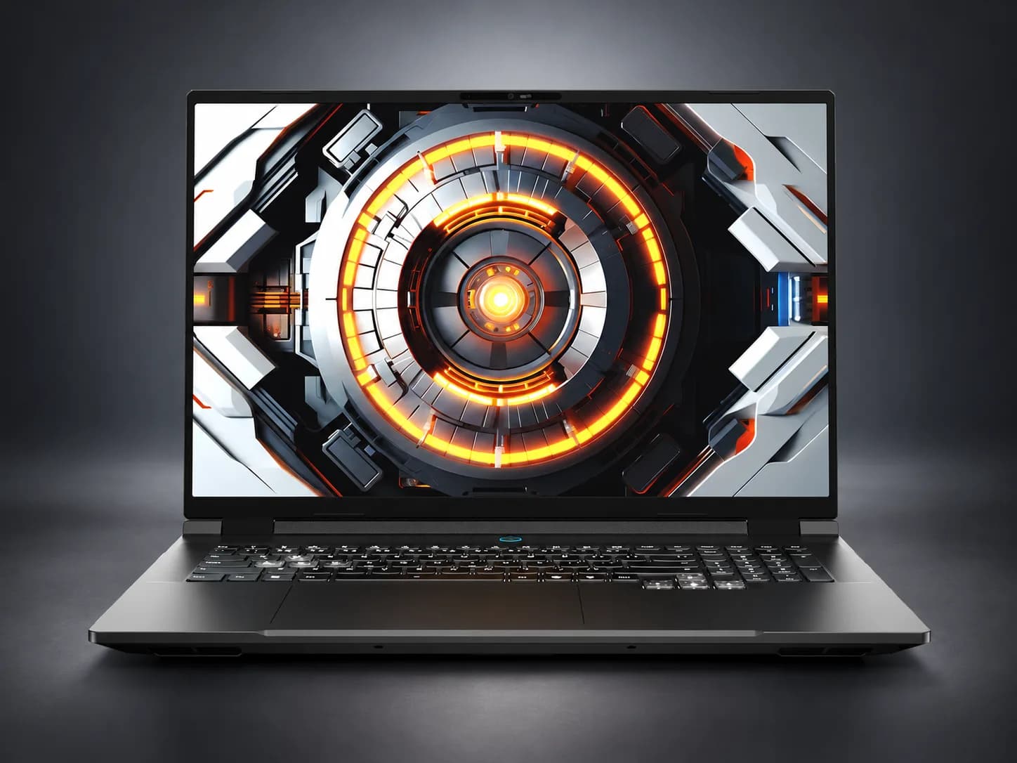 Chuwi GameBook Max 18-inch gaming laptop shown open with RGB-backlit keyboard visible