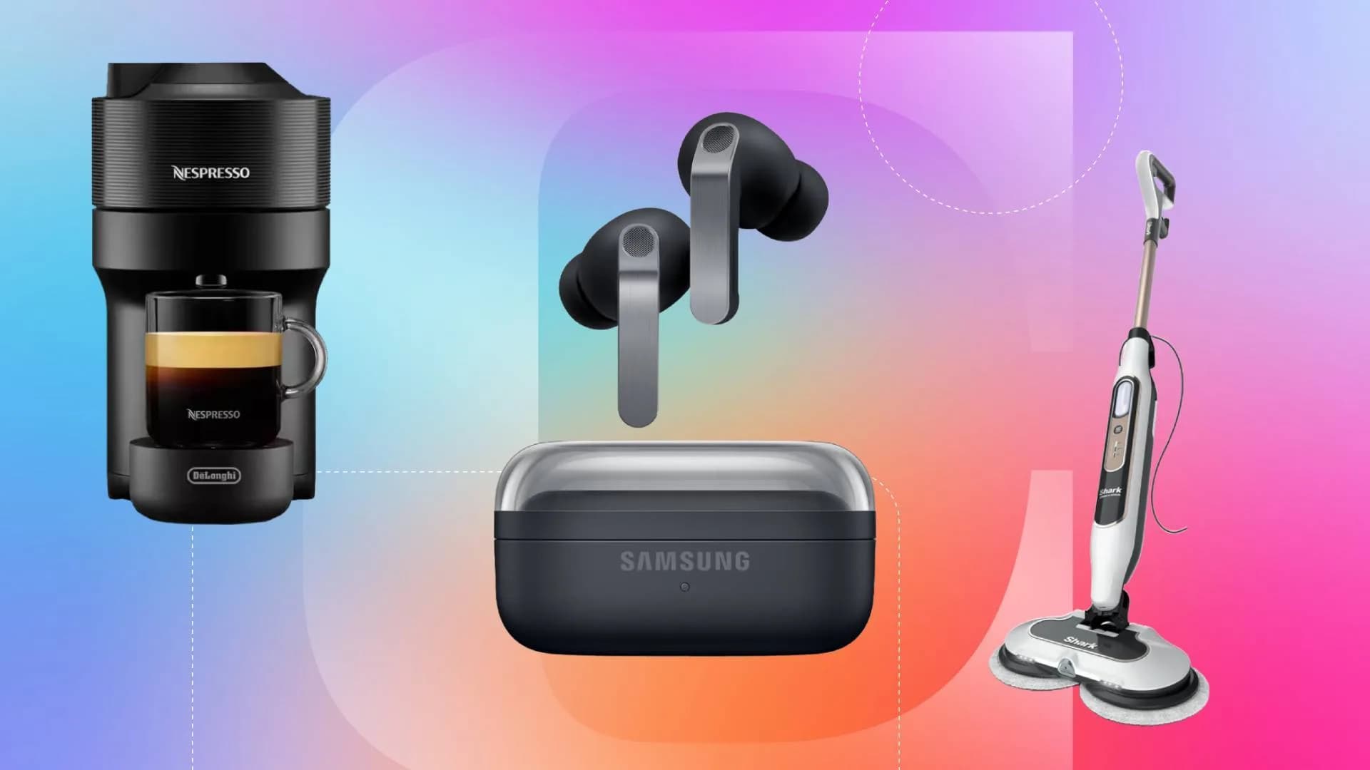 Samsung Galaxy wireless earbuds resting in their open charging case
