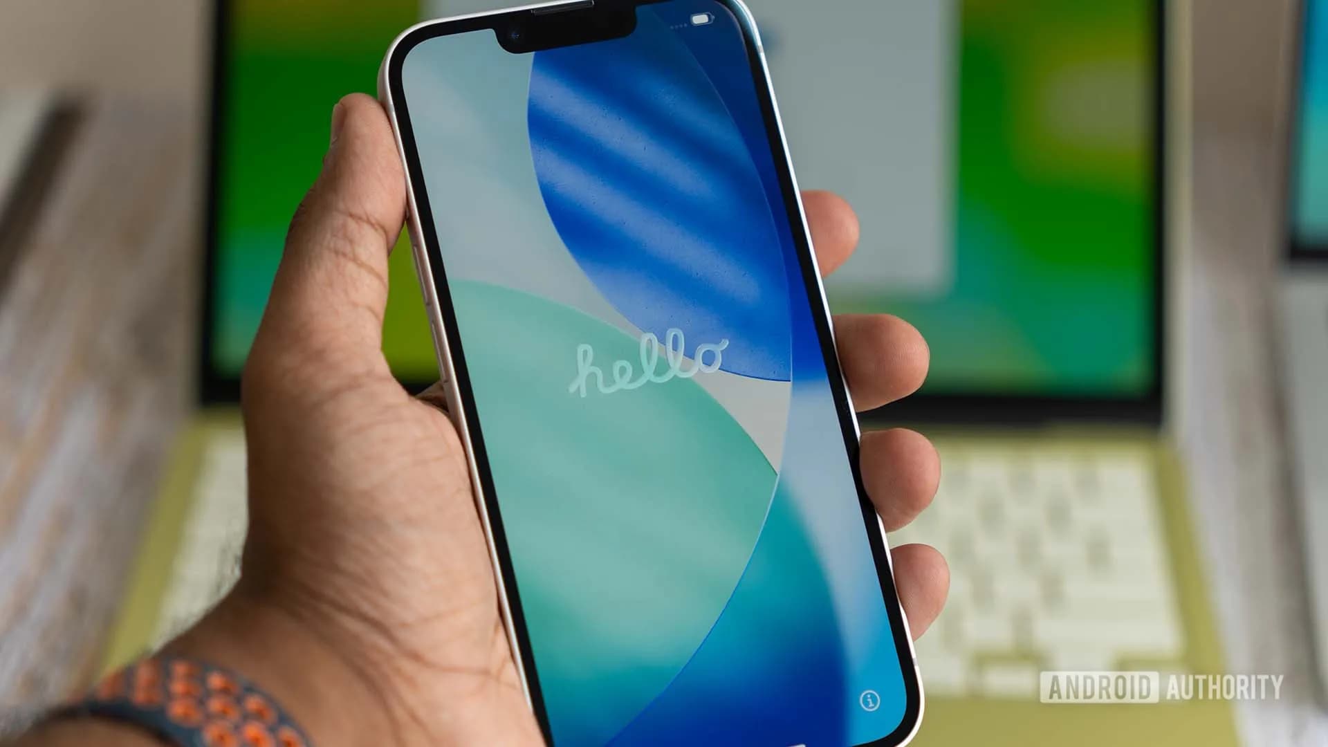 Illustration of an iPhone with a leaked spec sheet overlay suggesting iPhone 18e details
