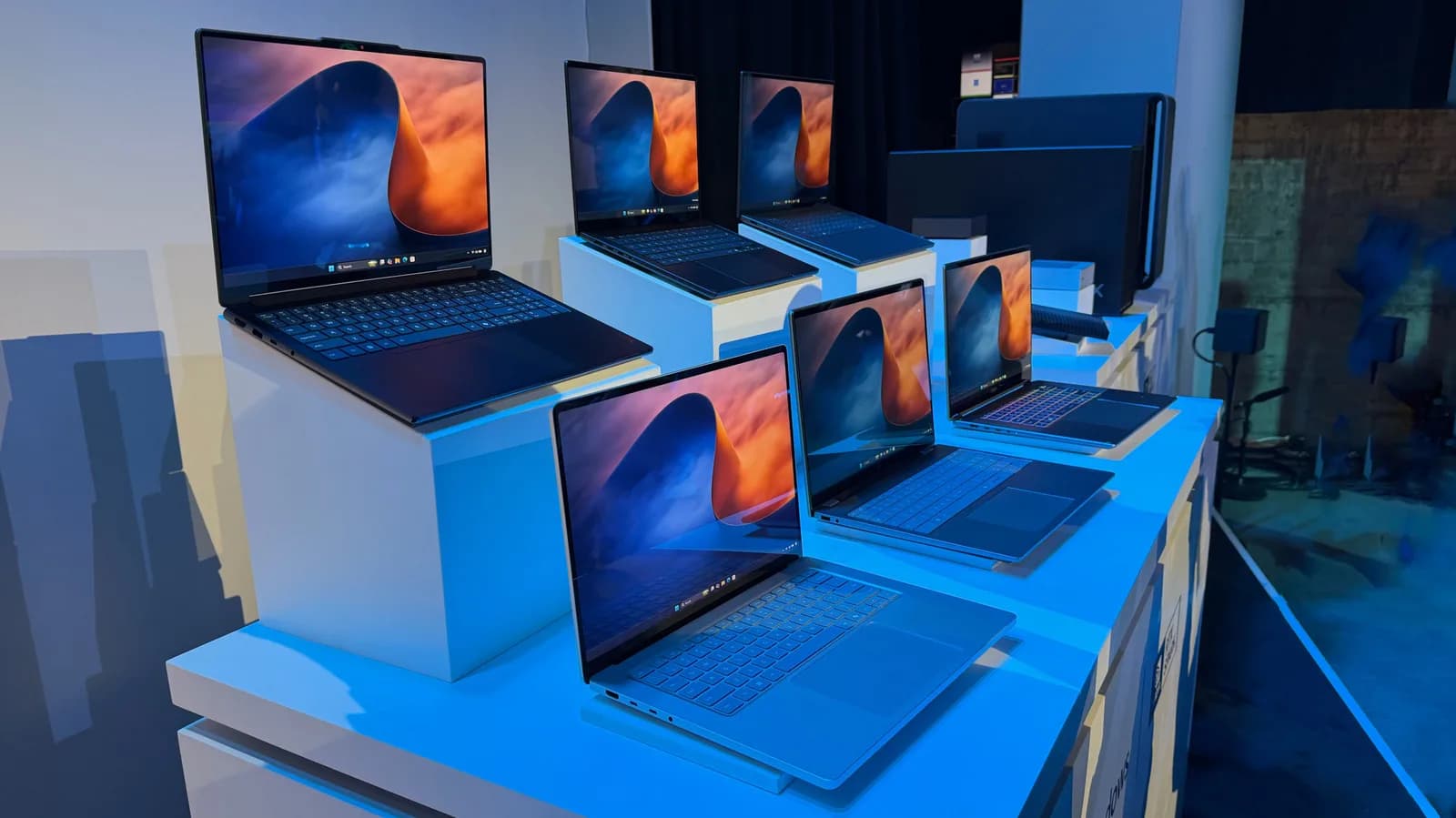 Surface Laptop Ultra and Asus ProArt P16 side by side, both bearing NVIDIA RTX Spark branding