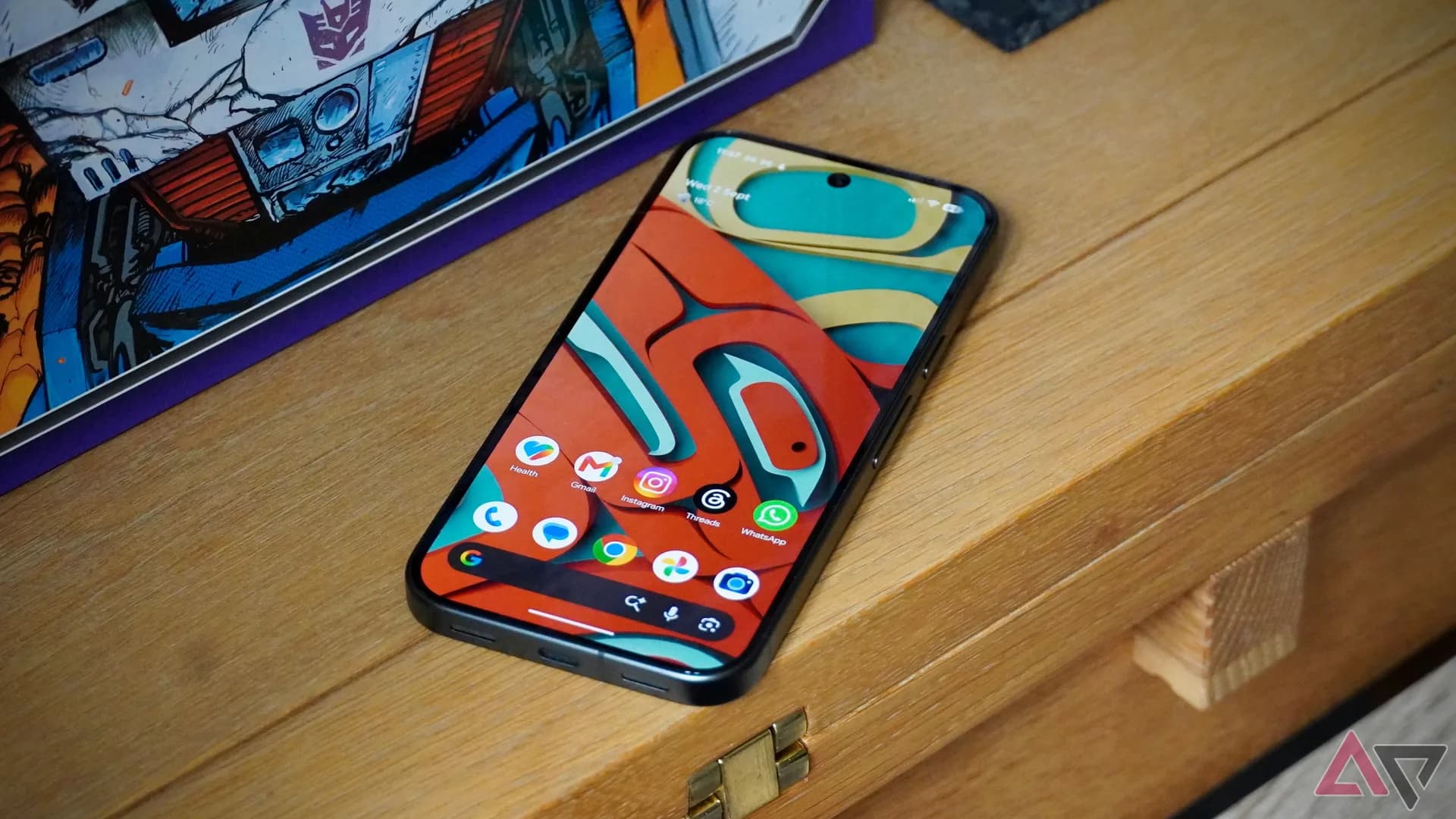 Google Pixel 11 Pro smartphone shown from the back with its camera bar and HiLight LED array visible