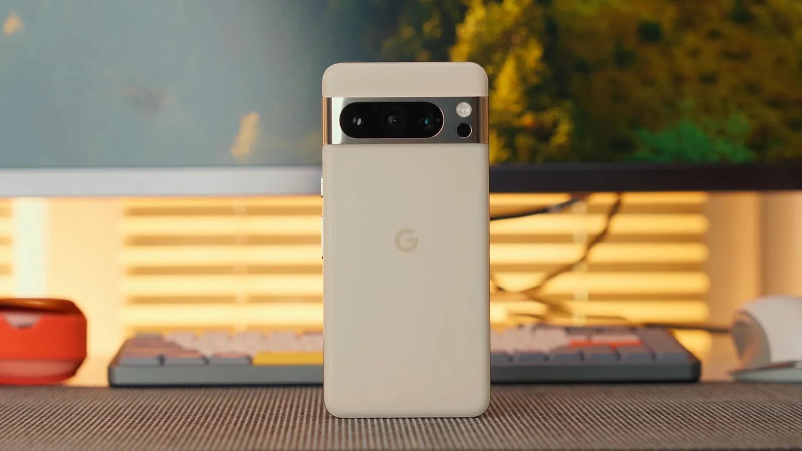 A clean white background with the text 'Pixel 11 Pro — Updates until August 2033' in Google's sans-serif typeface