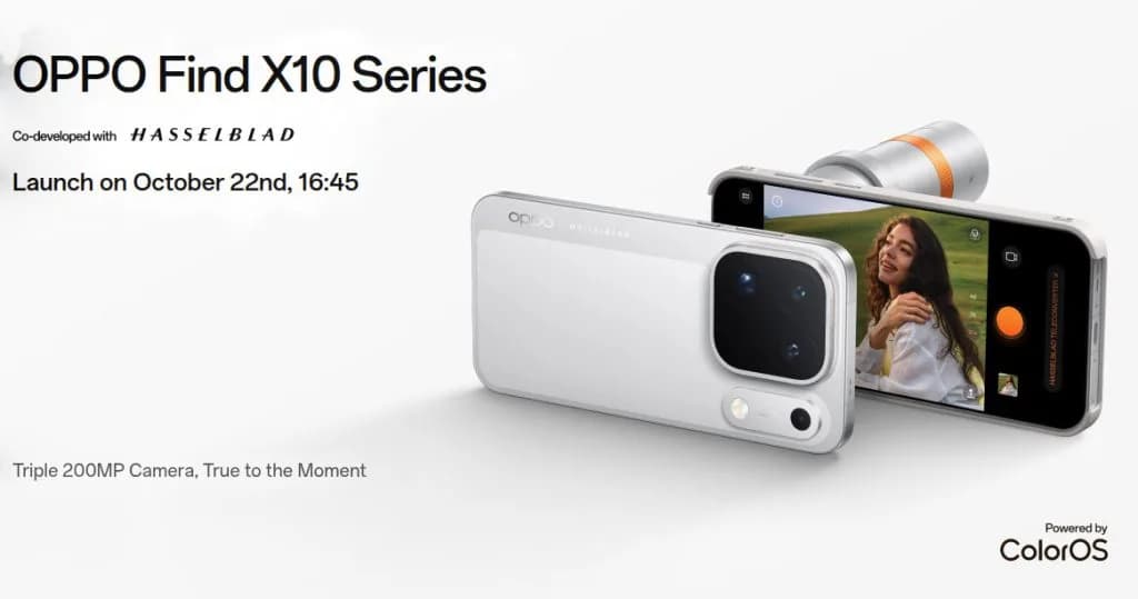Oppo Find X10 Pro Max smartphone with triple camera module shown in promotional teaser material