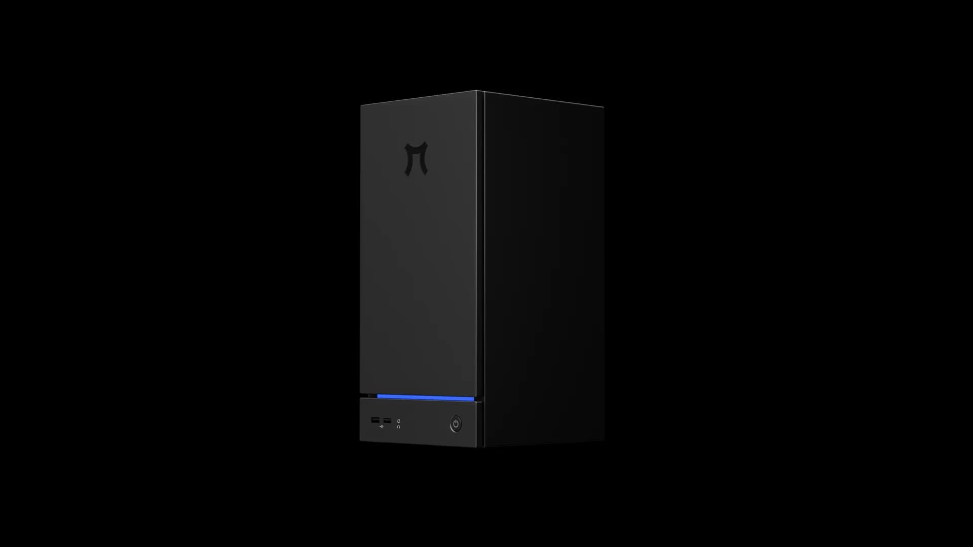 Render of the Pimax Spation mini PC chassis showing internal component layout and rear ports