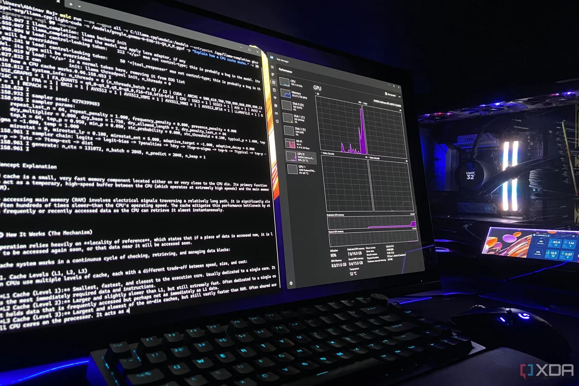 A Windows 11 PowerShell window running a Linux container command through WSL