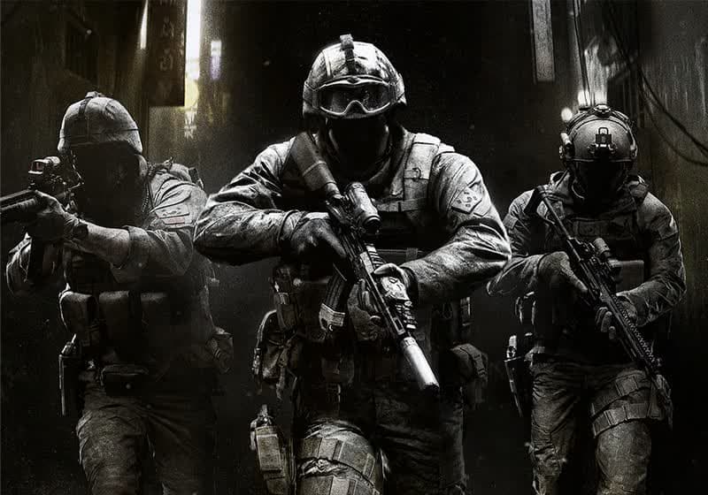 Call of Duty Modern Warfare 4 campaign gameplay screen showing tactical combat gear