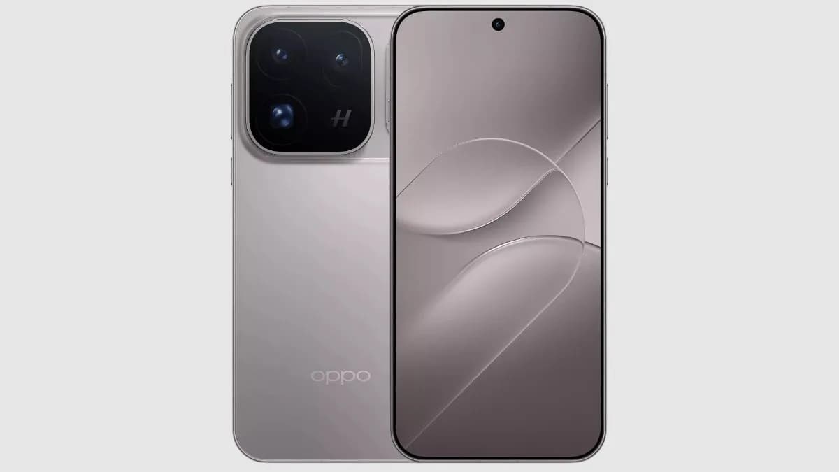 Oppo Find X10 Pro Max smartphone shown in Luna White and Titanium Grey color options with its triple rear camera module visible