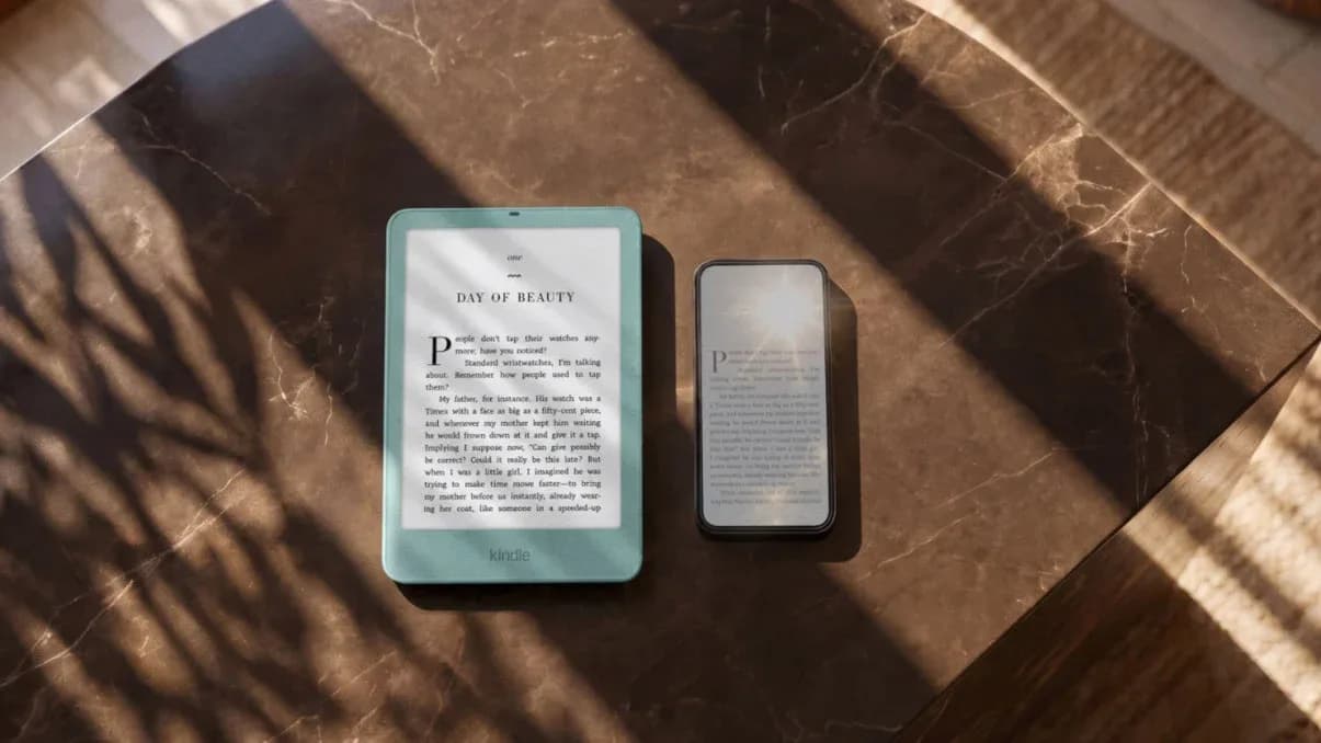 Base Kindle 2026 showing faint light bleed along top and side edges against a dark background