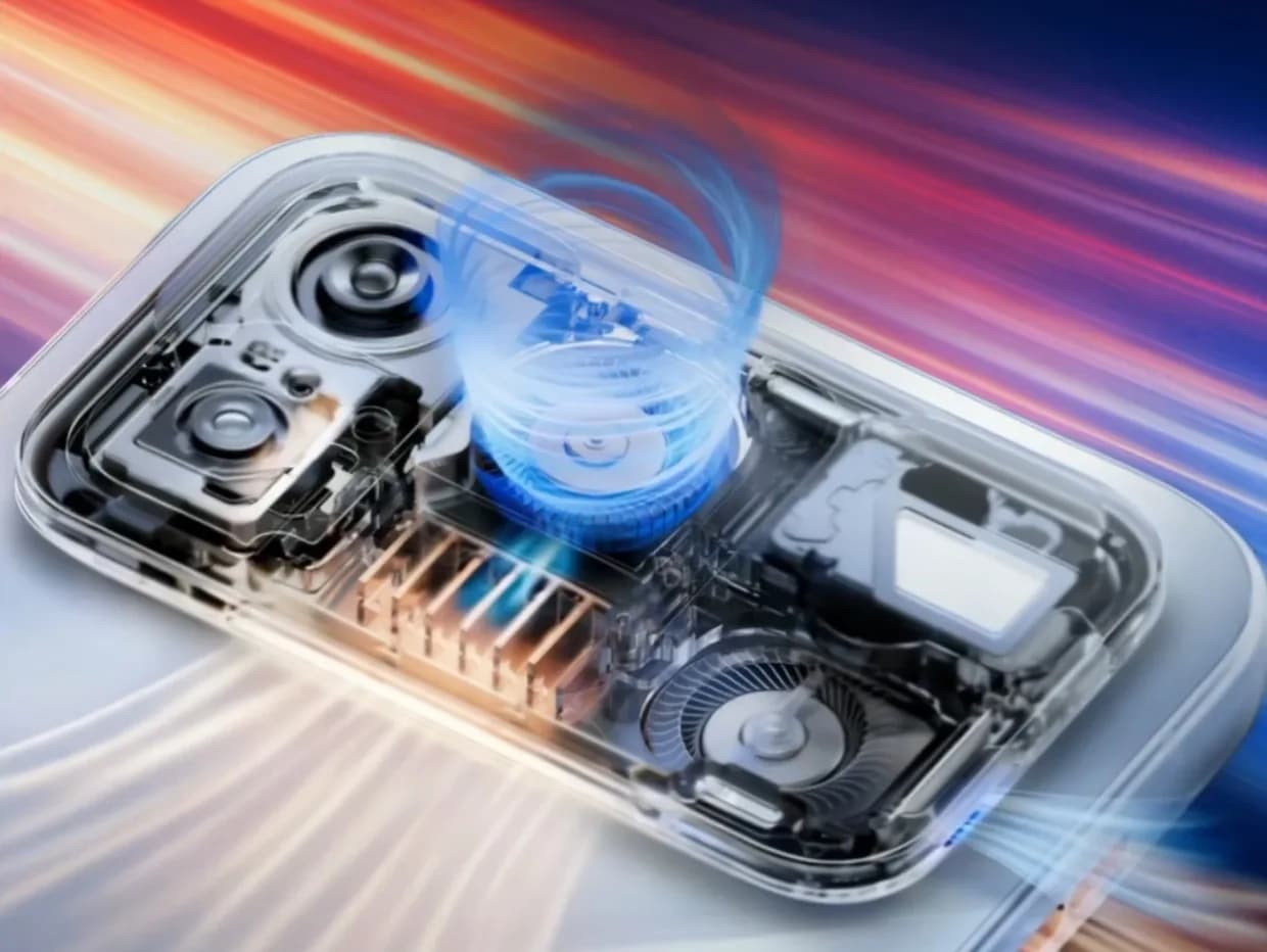 Rear view of the Honor WIN 2 gaming phone showing dual camera module and cooling fan accents