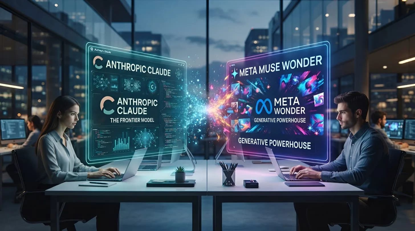 Digital representation of neural networks and glowing artificial intelligence server clusters.