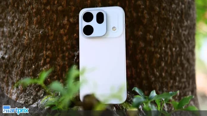 Oppo Find X10 smartphone in Glacier Blue showing its dual-tier Hasselblad camera module on the back panel