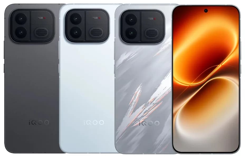 iQOO Neo12 smartphone shown in its Contender finish with rear camera module visible