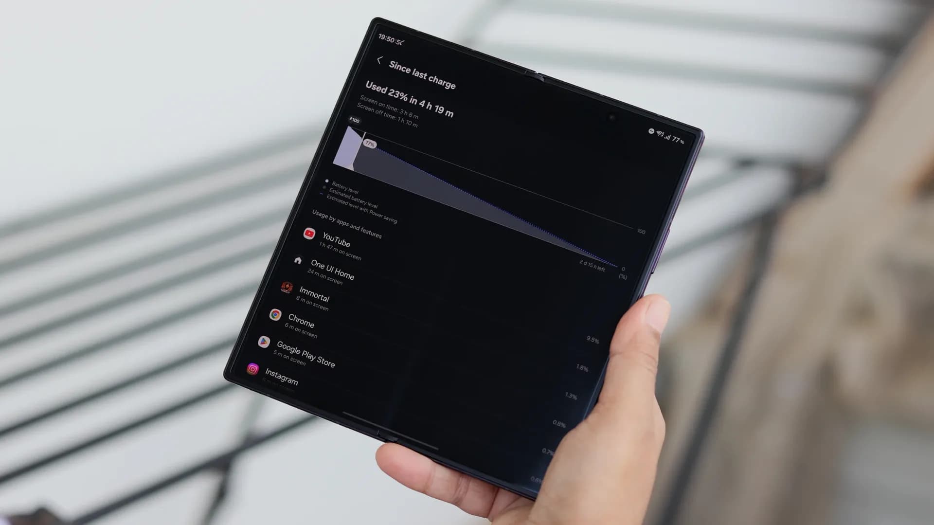 Samsung Galaxy Z Fold 8 Ultra open on a desk, showing the inner display
