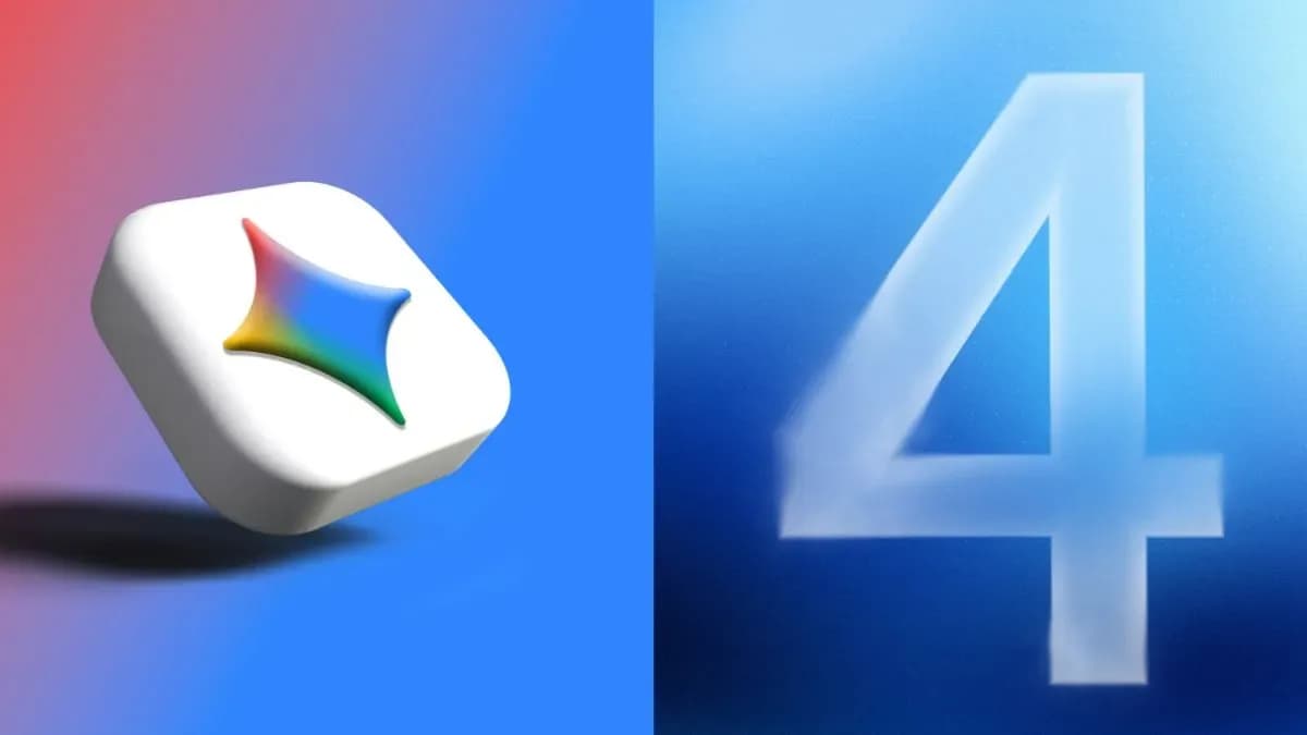 Digital graphic featuring Google Gemini branding overlaid on an abstract glowing technological background.
