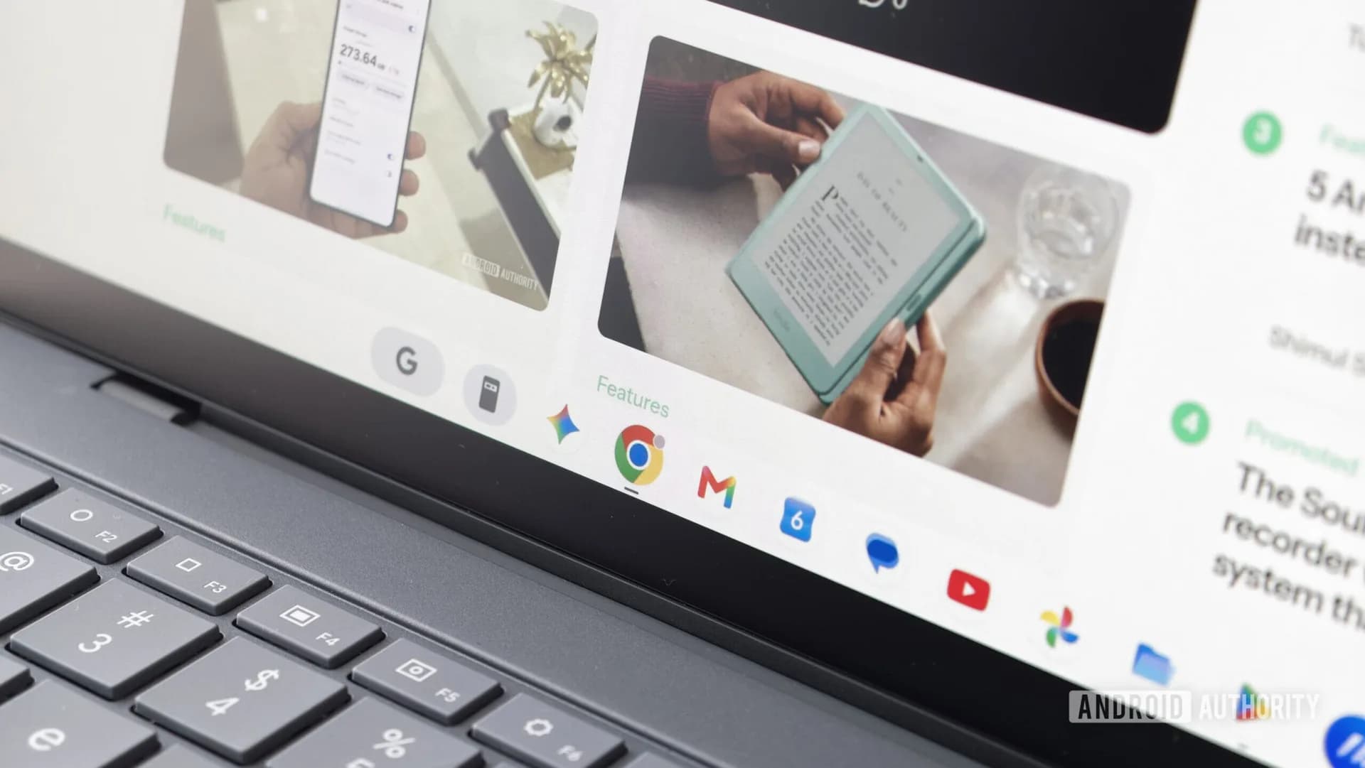 ASUS Googlebook 14 laptop showing Chrome browser without profile switcher