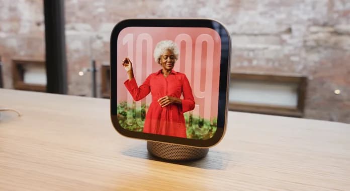 Apple HomeView tabletop and wall-mounted variants shown side by side