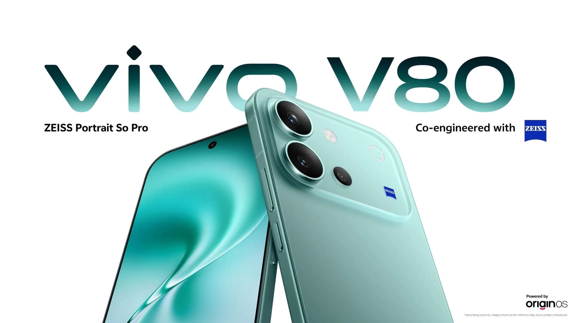 Vivo V80 smartphone shown in hand, rear camera module highlighted