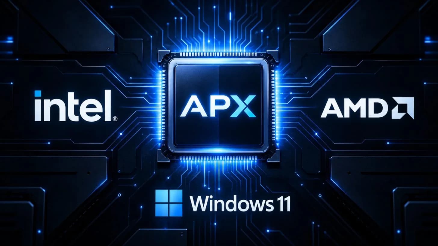 Windows 11 settings menu showing a toggle for Advanced Performance Extensions, labeled APX.